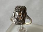 Art Deco gouden ring Diamant, Sieraden, Tassen en Uiterlijk, Ringen, Verzenden, Dame, Goud, Kleiner dan 17