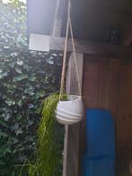 Vintage hangpot bloempot., Tuin en Terras, Bloempotten, Rond, Ophalen of Verzenden, Zo goed als nieuw, Minder dan 25 cm