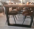 Eettafel met 6 stoelen., Huis en Inrichting, Tafels | Eettafels, 200 cm of meer, 50 tot 100 cm, Teakhout, Rechthoekig