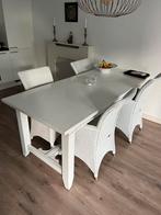 Eetkamerstoelen, Huis en Inrichting, Stoelen, Ophalen, Gebruikt, Wit, Riet of Rotan