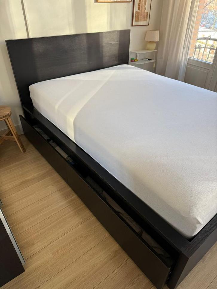 Ikea MALM bed 140x200 met lades OPHALEN 15 FEBRUARI, Huis en Inrichting, Slaapkamer | Bedden, Gebruikt, Tweepersoons, 140 cm, 200 cm