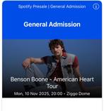 Benson Boone Staanplaatsen, Tickets en Kaartjes, Eén persoon, November