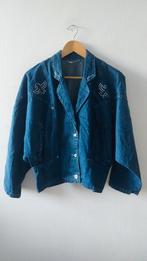 Vintage 80s oversized batwing denim jacket, Vintage Dressing, Ophalen of Verzenden, Gedragen, Blauw