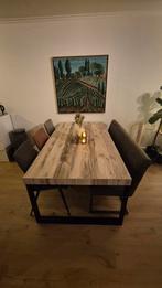 Complete Eethoek met Tafel, Stoelen & Bankje, Huis en Inrichting, Tafels | Eettafels, Ophalen, Rechthoekig, 200 cm of meer, 50 tot 100 cm