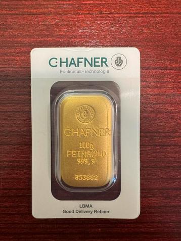 100 gram C. Hafner met certificaat gegoten beschikbaar voor biedingen