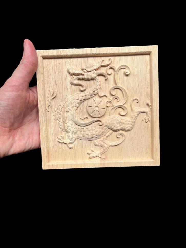 Chinees houtsnijwerk ornament chinese draak applique, Huis en Inrichting, Woonaccessoires | Overige, Nieuw, Ophalen of Verzenden