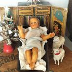 Antiek wassen kindje jezus in kribbe. Oude kerst, Diversen, Kerst, Ophalen of Verzenden