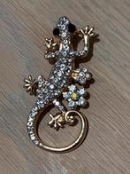 Leuke Broche Hagedis met Strass, Overige materialen, 4 tot 7 cm, Ophalen of Verzenden, Zo goed als nieuw