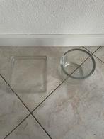 Glazen schaal en vaas - 2 stuks, Huis en Inrichting, Woonaccessoires | Vazen, Ophalen of Verzenden, Gebruikt, Overige kleuren