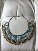 Vintage Cleopatra ketting  blauwe kralen, Ophalen of Verzenden