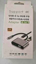 USB-C HUB PD + HDTV + VGA + USB, Computers en Software, USB Sticks, Ophalen of Verzenden, Zo goed als nieuw, 2 TB of meer