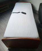 Bed 1 persoons met elektrische lattenbodem verstelbaar hout, Ophalen, Verstelbaar, 90 cm, Eenpersoons