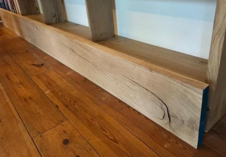 Partij eiken balken en planken, Doe-het-zelf en Verbouw, Hout en Planken, Nieuw, Balk, Eiken, 250 tot 300 cm, 25 tot 50 mm, Ophalen