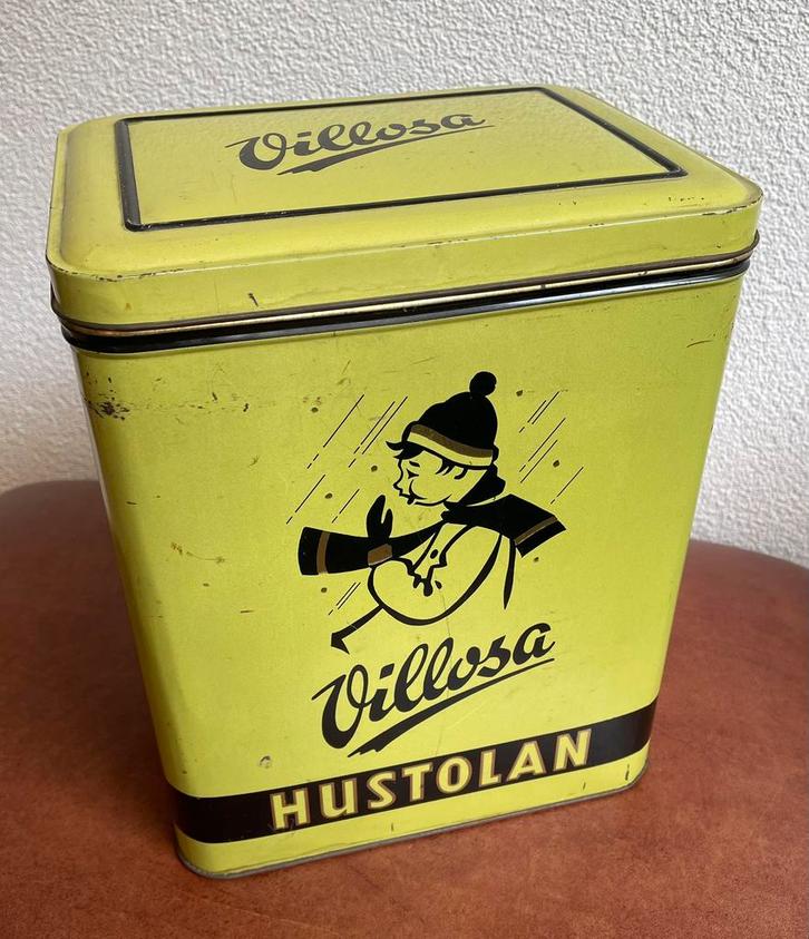 Oud Duits voorraadblik Villosa van Hustolan, Verzamelen, Blikken, Gebruikt, Overige, Overige merken, Ophalen of Verzenden