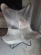 Vlinderstoel koeienhuid grijs, designstoel, Ophalen, Zo goed als nieuw, Overige materialen