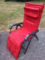 Rode relax tuinstoel merk Kettler, Tuin en Terras, Tuinstoelen, Ophalen, Zo goed als nieuw, Aluminium, Verstelbaar