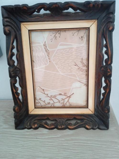 vintage houten fotolijst houtsnijwerk, Huis en Inrichting, Woonaccessoires | Lijsten, Zo goed als nieuw, Minder dan 50 cm, Minder dan 50 cm