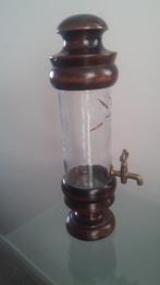 Antieke kraantjesfles in klassiek eiken houten frame., Antiek en Kunst, Ophalen of Verzenden