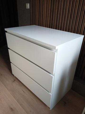 Mooie malm ikea 3 ladenkast wit - afbeelding 3