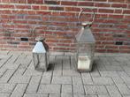 2 rvs windlichten, Ophalen of Verzenden, Zo goed als nieuw