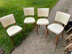Vintage eetkamerstoelen jaren ‘60, Ophalen, Gebruikt, Bruin, Leer