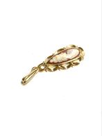 14k gouden hanger met een camee, Overige voorstellingen, Ophalen of Verzenden, Zo goed als nieuw, Met edelsteen