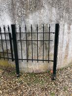Groen stalen hekwerk met poort, Tuin en Terras, Ophalen, Met poort, Gebruikt, Spijlenhekwerk