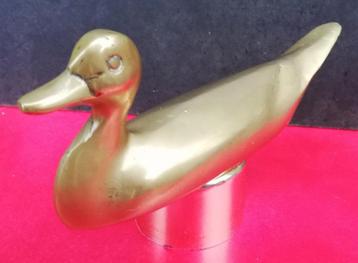 Eend. Messing. Ca 1970. 17 cm.  beschikbaar voor biedingen