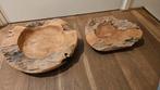 2x Teak houten schaal, Ophalen, Gebruikt, Rond, Hout