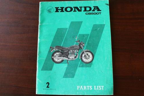 Honda CB500T 1975 motorcycle parts list CB 500 Twin, Motoren, Handleidingen en Instructieboekjes, Honda, Ophalen of Verzenden