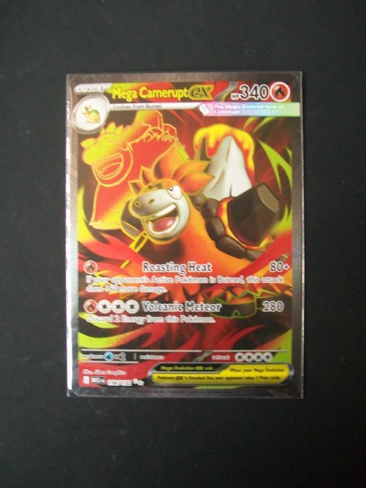 3975. Nieuwe Pokemon Kaart Secret Mega Camerupt EX HP 340, Hobby en Vrije tijd, Verzamelkaartspellen | Pokémon, Nieuw, Losse kaart