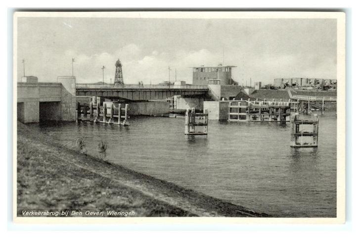 Den Oever, Verkeersbrug bij Den Oever, Wieringen, Verzamelen, Ansichtkaarten | Nederland, Gelopen, Noord-Holland, 1920 tot 1940