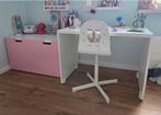 Kinderbureau in hoogte verstelbaar met meegroei bureaustoel, Huis en Inrichting, Bureaus, Ophalen, In hoogte verstelbaar, Gebruikt