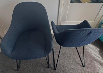 2x Blauwe Design Stoelen (armstoel Layla) Furninova beschikbaar voor biedingen