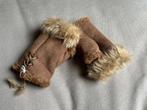 Wanten / handschoenen vingerloos bruin synthetisch SMALL, Ophalen of Verzenden, Zo goed als nieuw, Maat 36 (S), Handschoenen