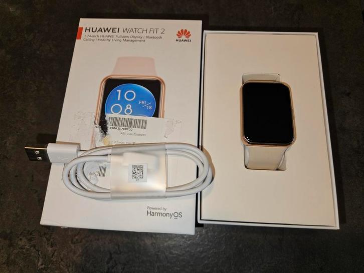 Huawei Watch Fit 2 - Roze, Sieraden, Tassen en Uiterlijk, Smartwatches, Zo goed als nieuw, Android, Roze, Afstand, Calorieverbanding