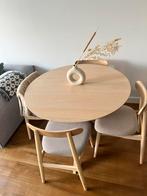 Eettafel +stoelen, Huis en Inrichting, Tafels | Eettafels, Zo goed als nieuw, Vier personen, Eikenhout, Rond