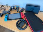 Nintendo Switch V2 + controller + case (games in overleg), Spelcomputers en Games, Ophalen of Verzenden, Zo goed als nieuw, Met 2 controllers