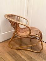 Vintage jaren 60 Rohe rotan fauteuil, Ophalen, Gebruikt, Rohe rotan Mid-century, 50 tot 75 cm