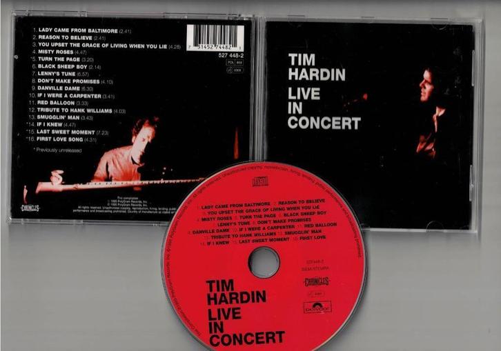TIM HARDIN CD Live in Concert, Cd's en Dvd's, Cd's | Pop, Gebruikt, 1980 tot 2000, Ophalen of Verzenden