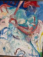 Jan van Diemen schilderij honkbal, Antiek en Kunst, Ophalen