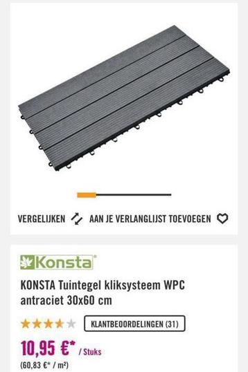 Tuintegel vlonder kliksysteem  beschikbaar voor biedingen