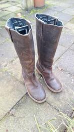 Stoere bruine lederen laarzen met schapenwol gevoerd | 41, Ophalen, Hoge laarzen, Bruin, Onbekend