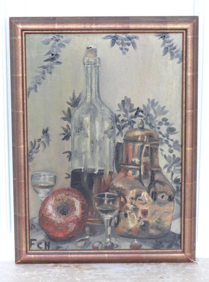 Oud Frans schilderij ”Stilleven”, Antiek en Kunst, Antiek | Servies los, Ophalen of Verzenden
