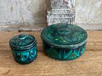 Marokkaanse aardewerk bakjes - groen zwart Safi, Ophalen of Verzenden