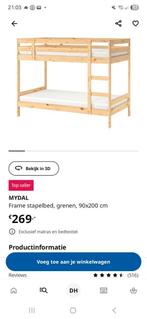 Stapelbed ikea, Ophalen, 90 cm, Tweepersoons, Zo goed als nieuw