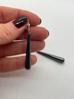 B64 Prachtige zilveren hematiet oorbellen, Hangers, Ophalen of Verzenden, X, Met edelsteen