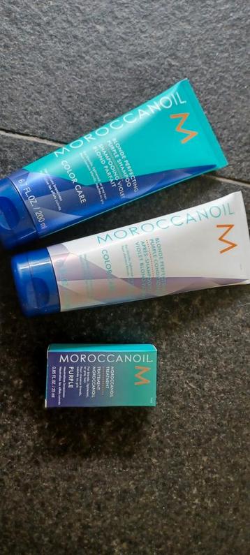 Moroccanoil 3 stuks blonde perfecting shampoo gekleurd haar  beschikbaar voor biedingen