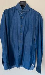 Luigi Borrelli denimshirt maat 41, Kleding | Heren, Overhemden, Blauw, Luigi Borrelli, Ophalen of Verzenden, Halswijdte 41/42 (L)