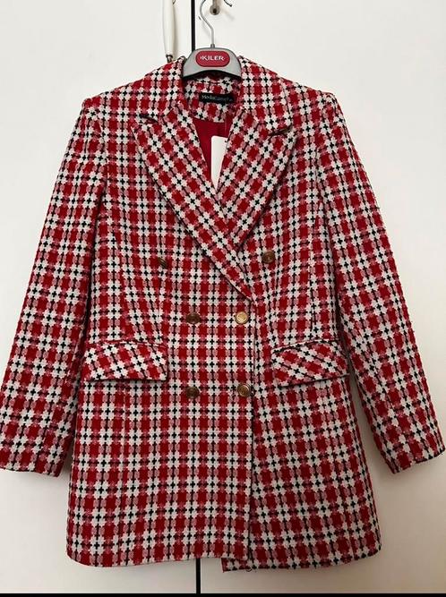 Red Plaid Women’s Blazer - New, Kleding | Dames, Jasjes, Kostuums en Pakken, Zo goed als nieuw, Rood, Ophalen of Verzenden